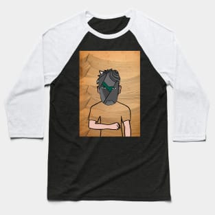 Deafening Silence - Digital Collectible with MaleMask, CrayonEye Color, and GreenSkin on TeePublic Baseball T-Shirt